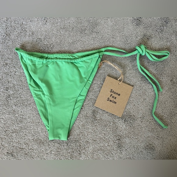Stone Fox Swim River Bottom in Apple Mint Size Medium Bikini Side-Tie - Picture 1 of 4